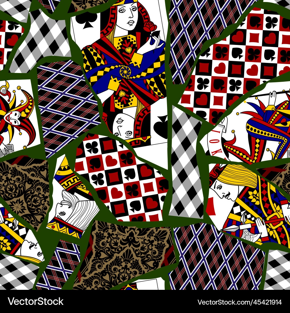 Torn Playing Card Pattern vector image