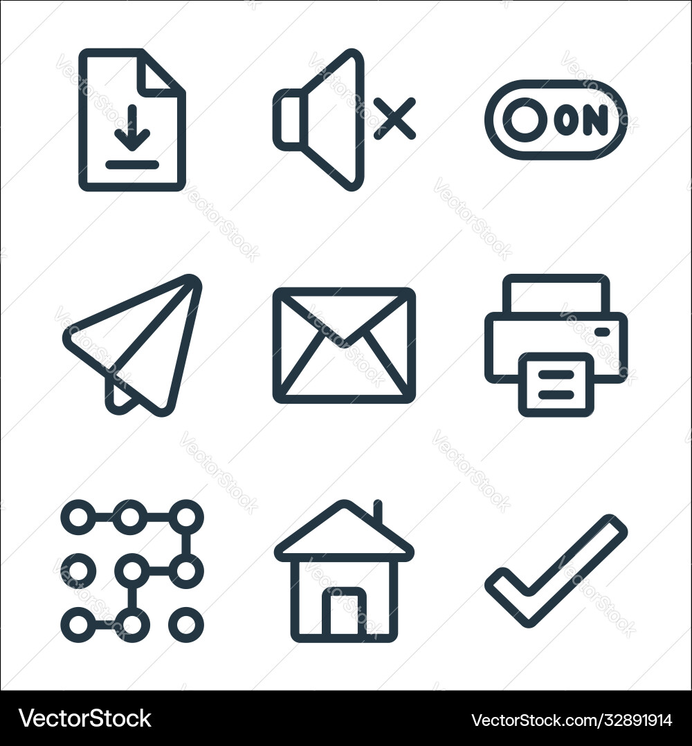 Ui line icons linear set quality Ui line icons linear set quality vector image
