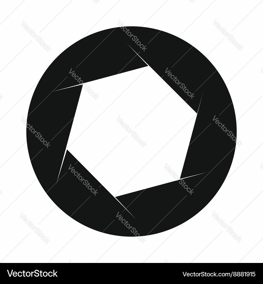 Camera shutter aperture icon simple style vector image