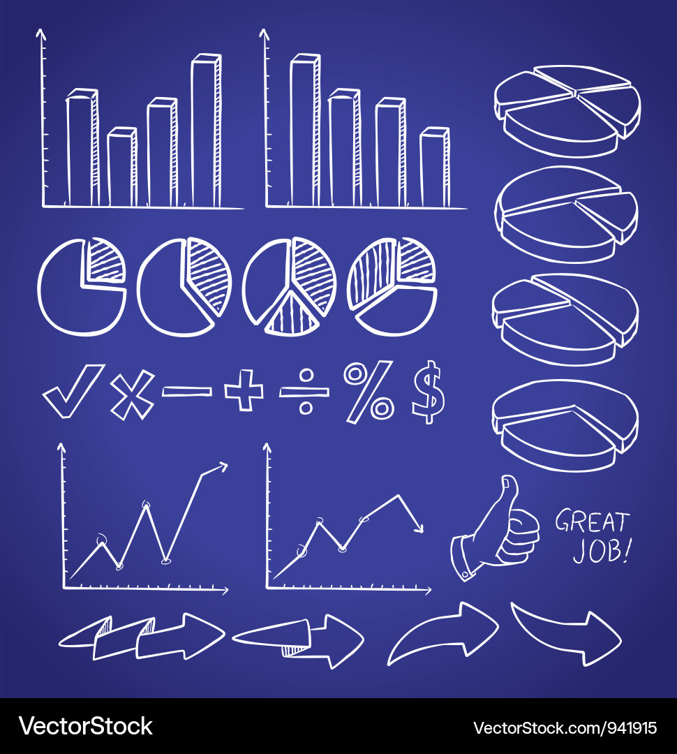 Chart Doodle - Data & Information Vector Image
