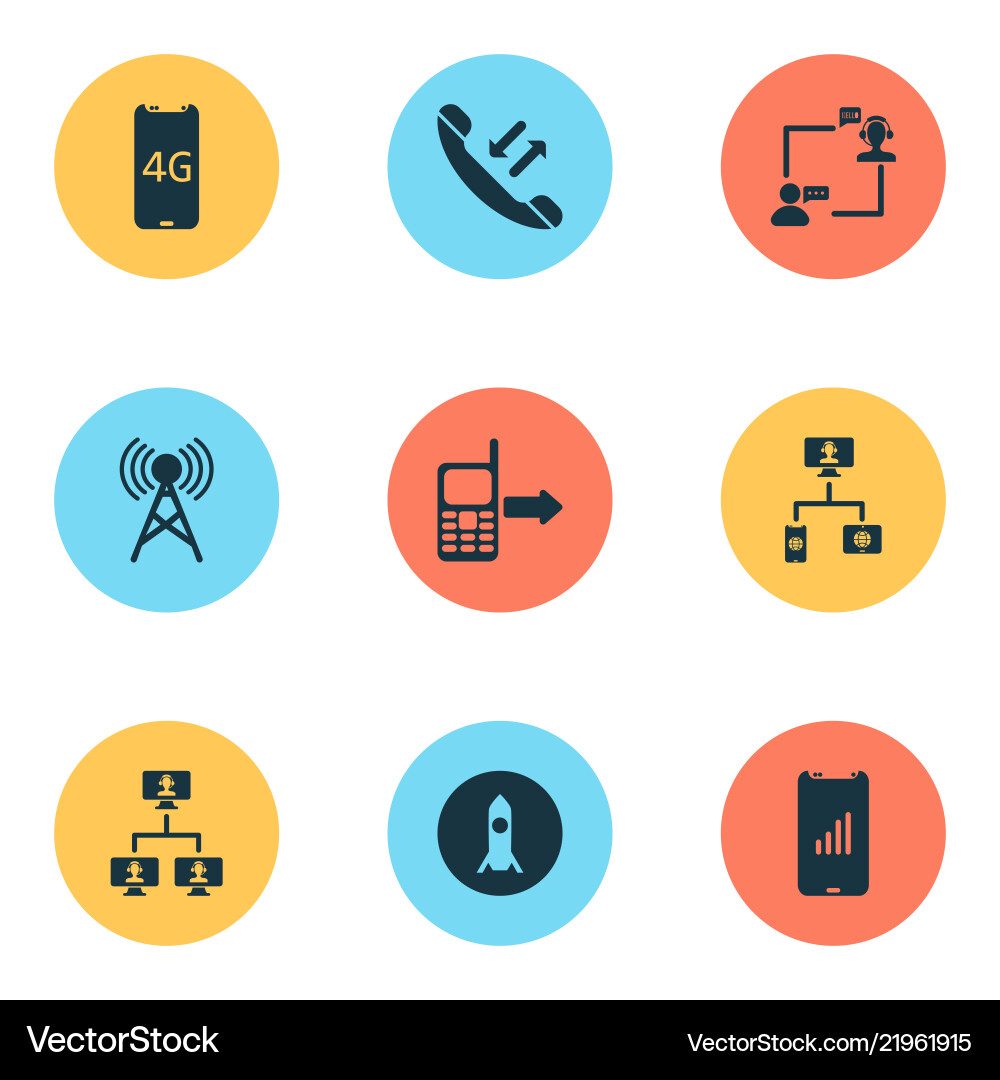 Communication icons set with call back fast wifi Communication icons set with call back fast wifi vector image