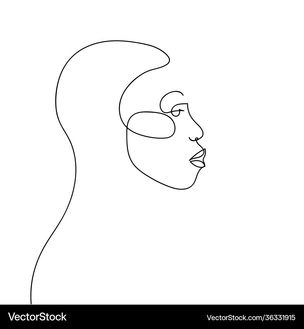 Continuous line abstract unisexual face Vector Image