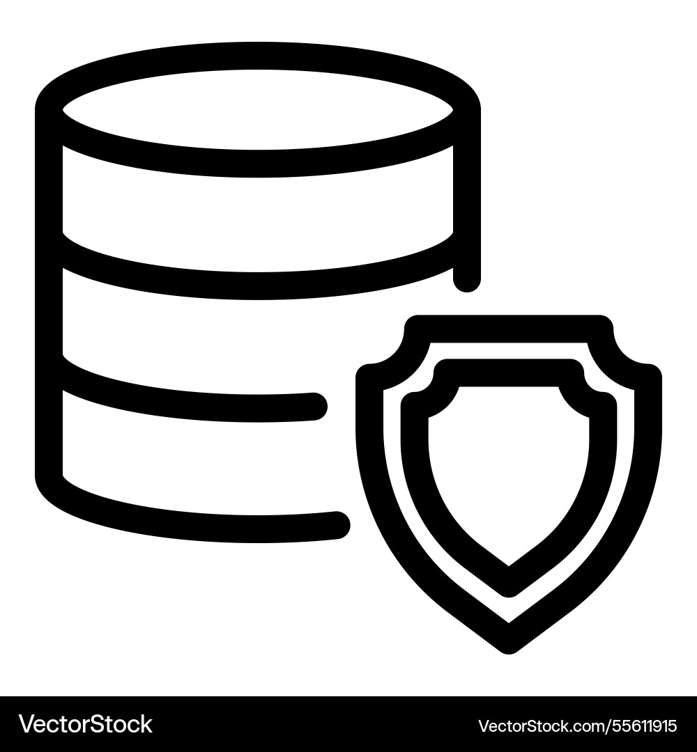 Database security line icon vector image