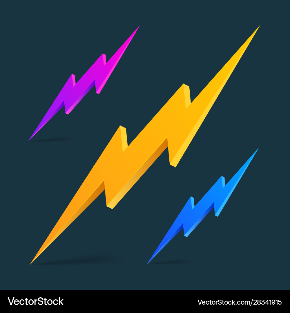 Dynamic Lightning Icon - 3D Flash Theme vector image