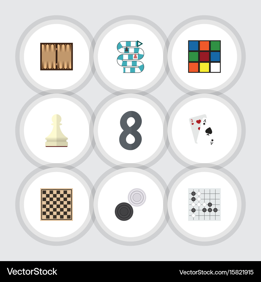 Flat icon entertainment set of multiplayer cube vector image