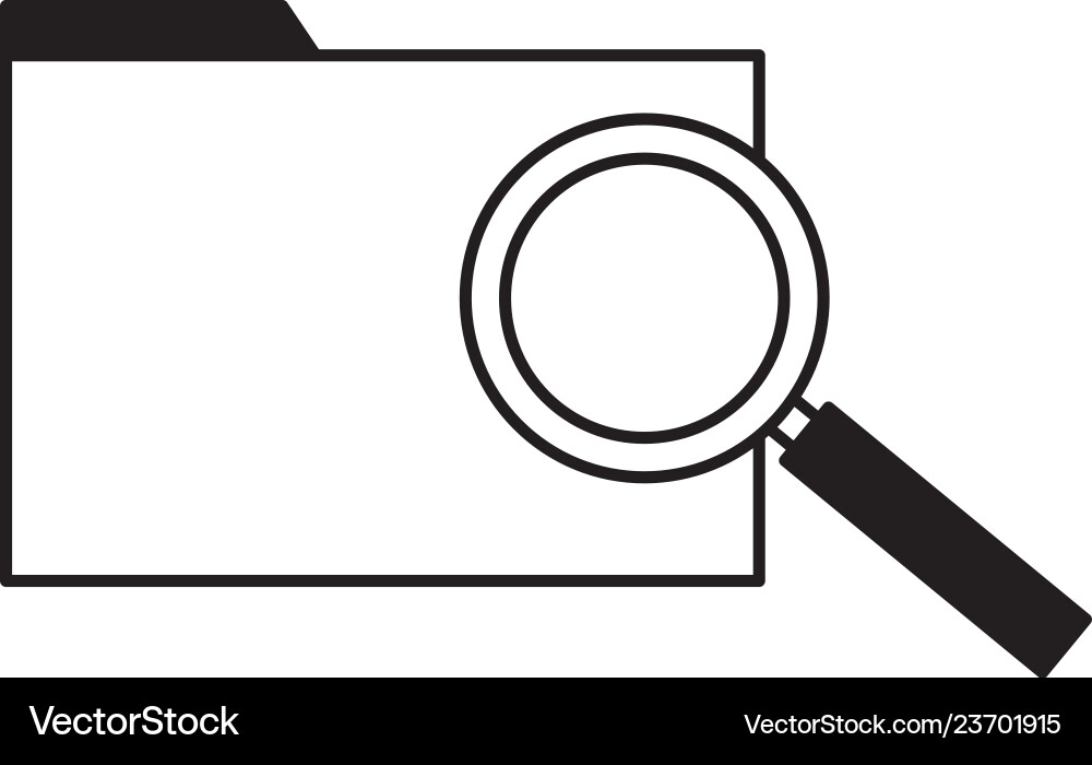 Folder file data magnifying glass Vector Image