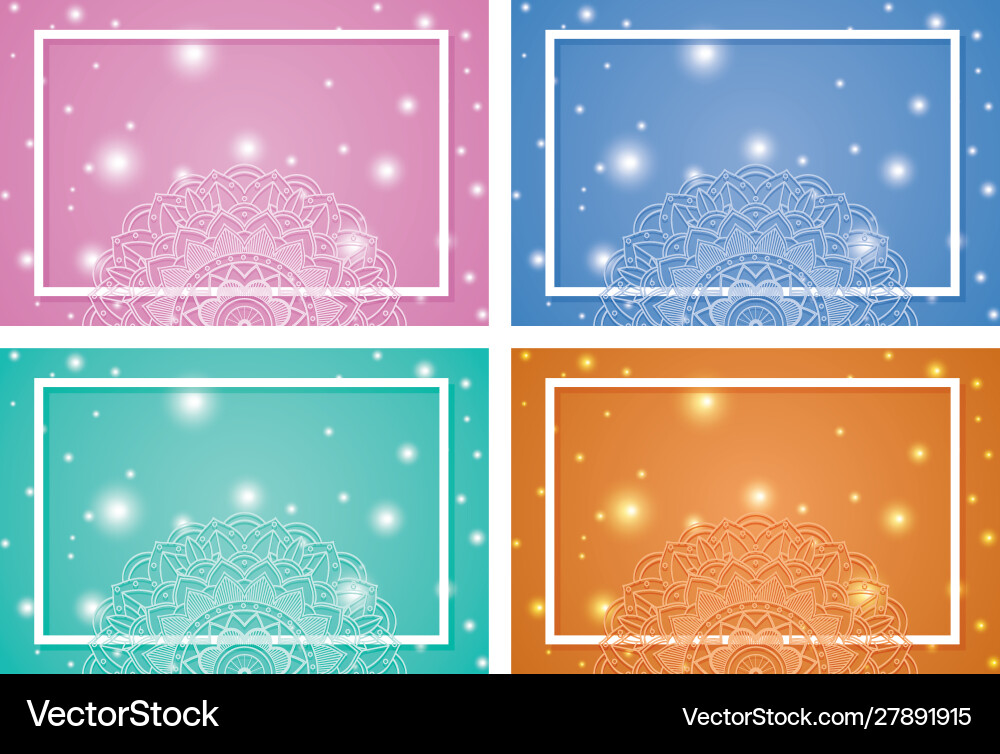Four background with mandala patterns Four background with mandala patterns vector image