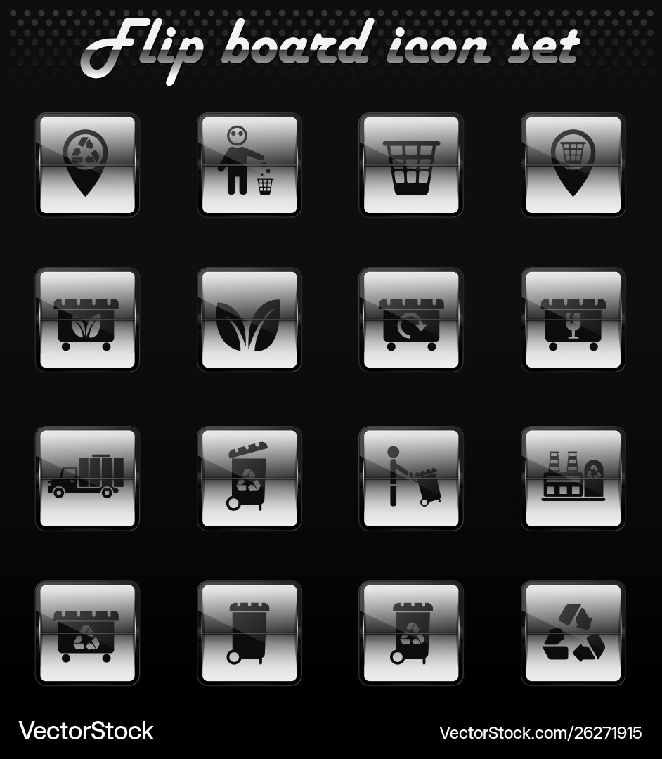 Garbage icon set vector image