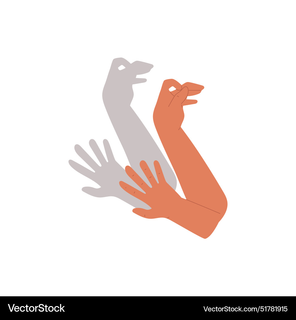 Hand gestures shadow theater showing bird from Hand gestures shadow theater showing bird from vector image