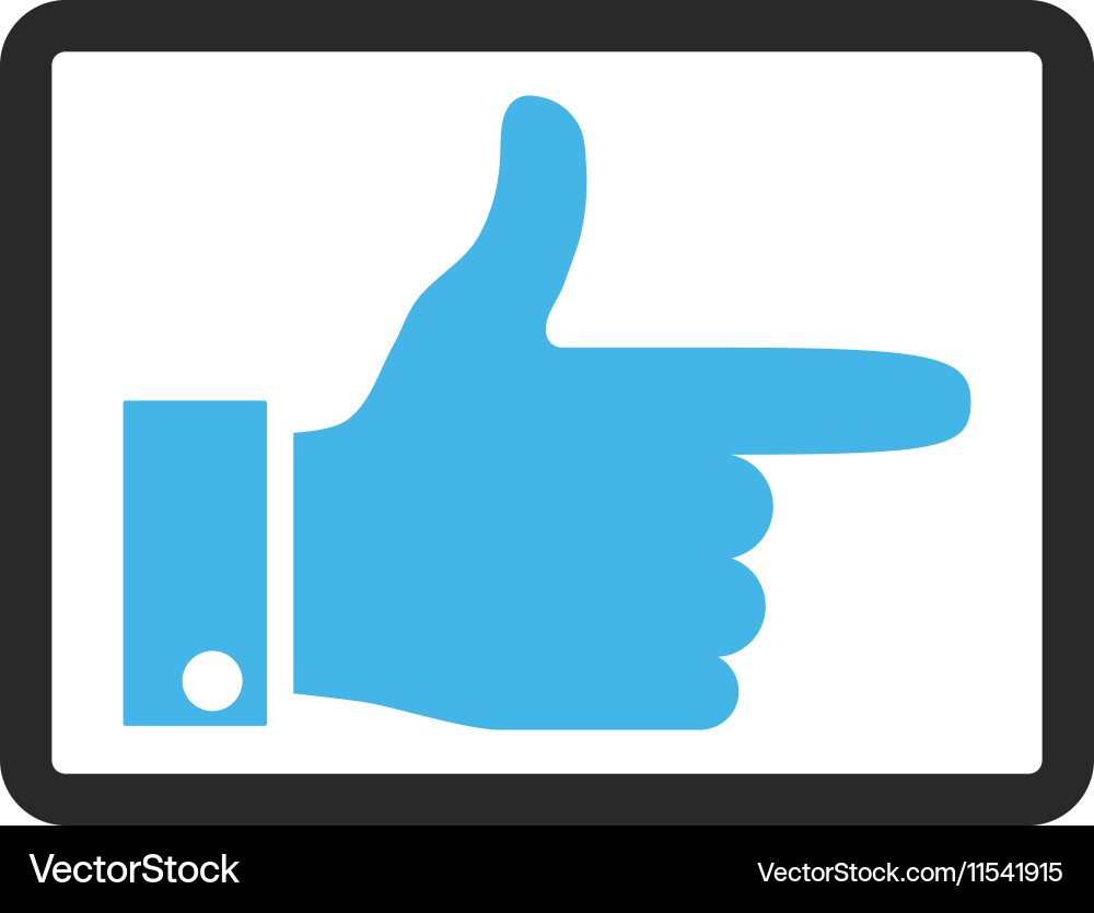 Hand pointer right framed icon vector image