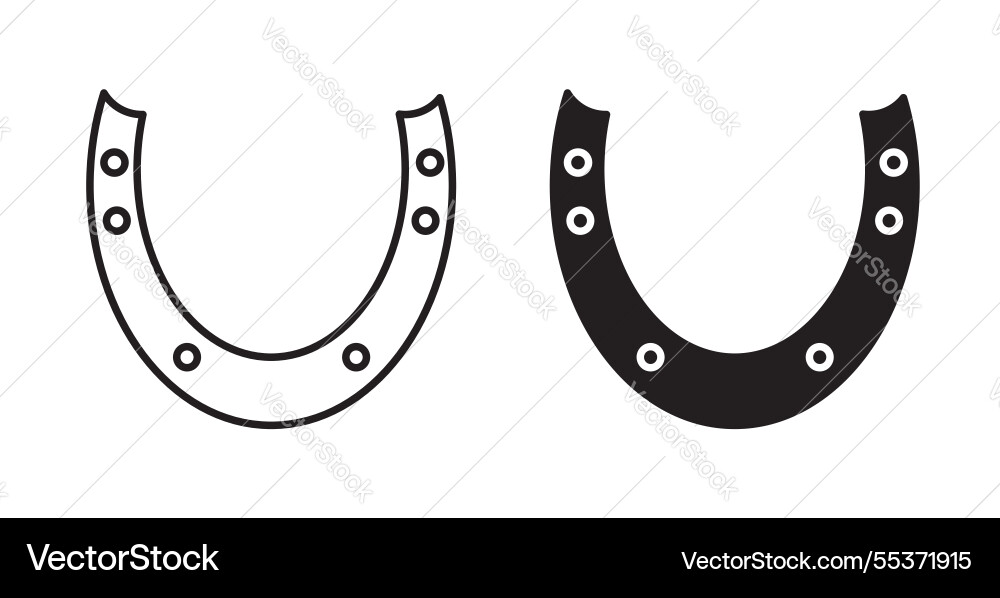 Horseshoe icon set in thin line for web Vector Image