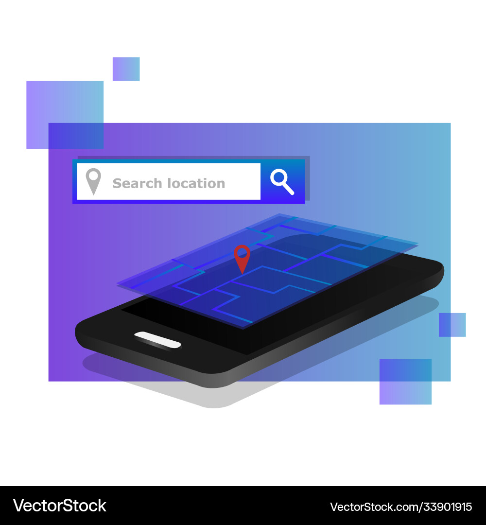 Isometric design navigate maps or search location Isometric design navigate maps or search location Vector Image