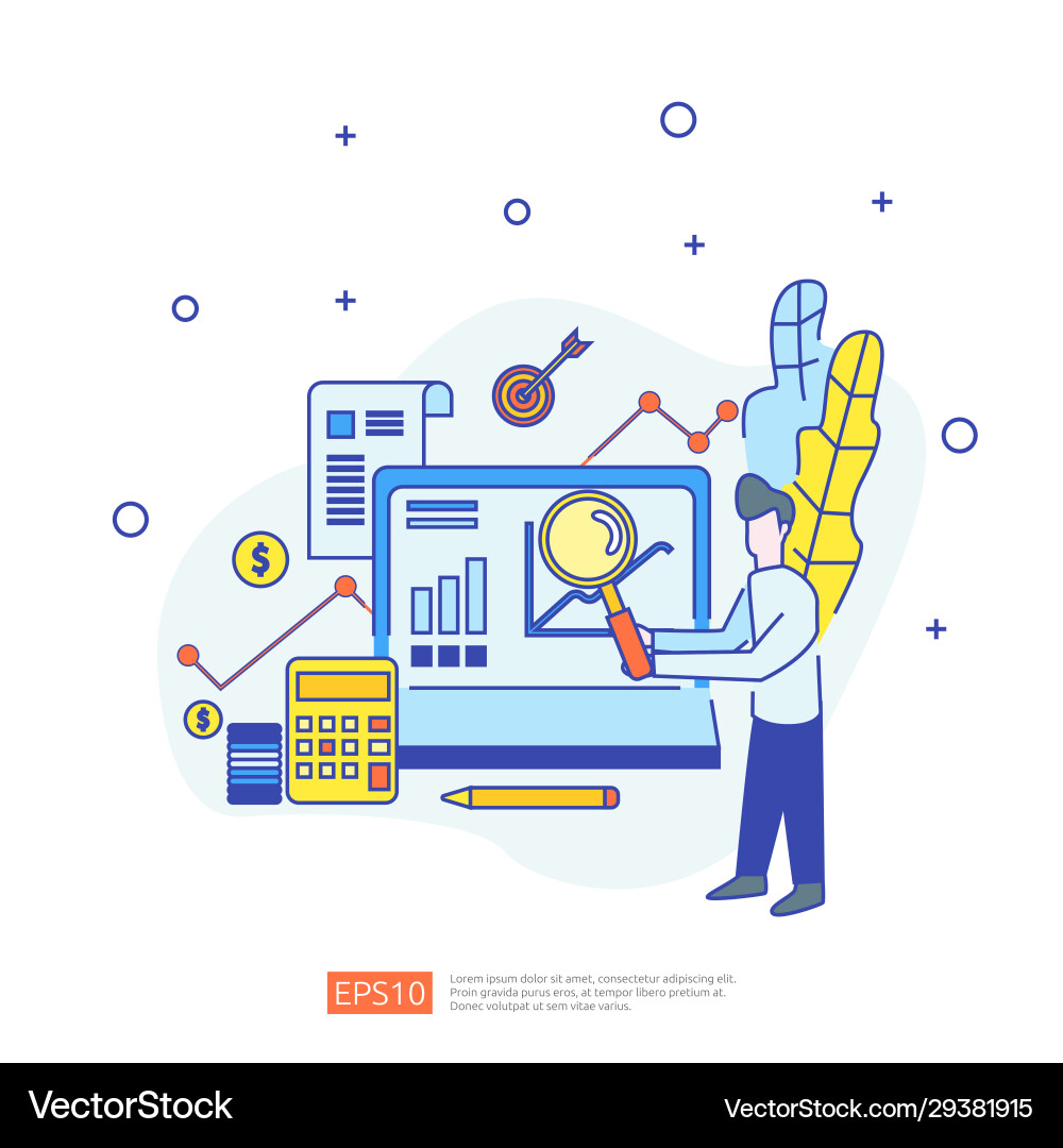Marketing concept with document data report Marketing concept with document data report vector image