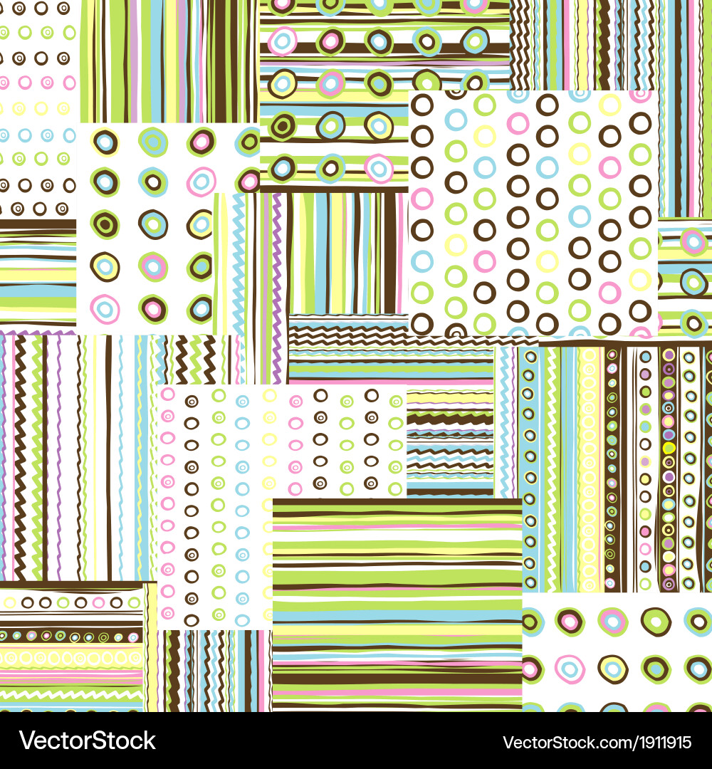 Patchwork fabric background Vector Image