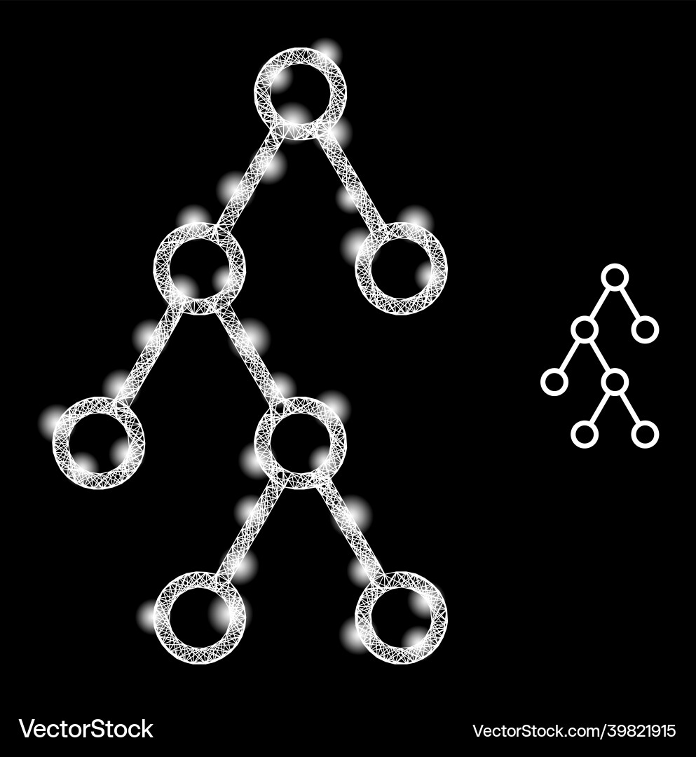 Polygonale 2d mesh binäre Hierarchie mit Lichtflecken Polygonale 2d mesh binäre Hierarchie mit Lichtflecken vektorbild