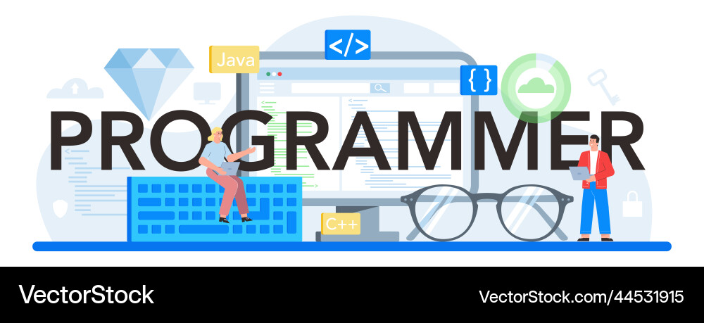 Programmierer typografischer Header-Idee der Codierung Programmierer typografischer Header-Idee der Codierung vektorbild