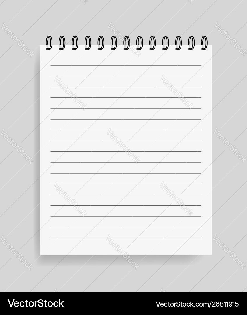 Realistic notebook in mockup style blank notepad Realistic notebook in mockup style blank notepad vector image