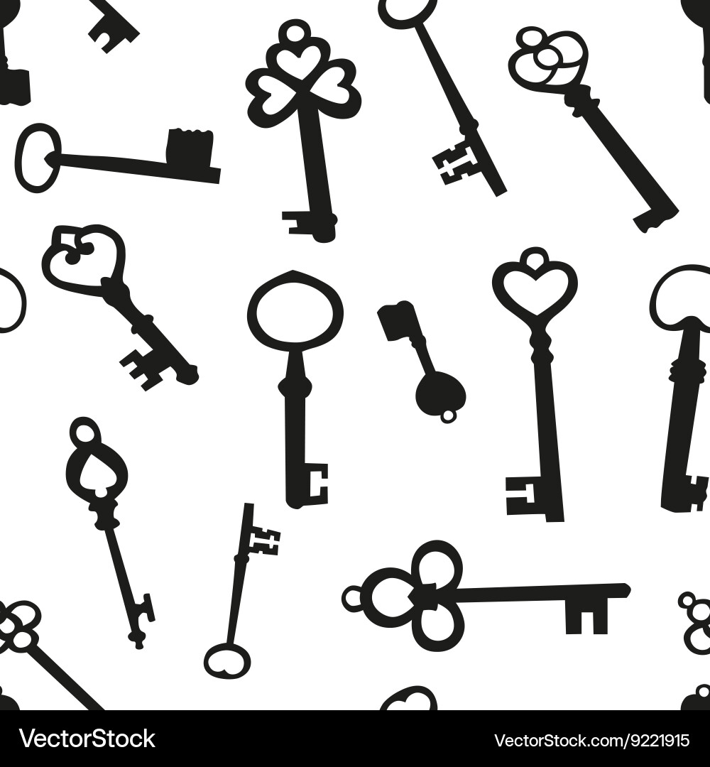 Seamless background with the keys vector image