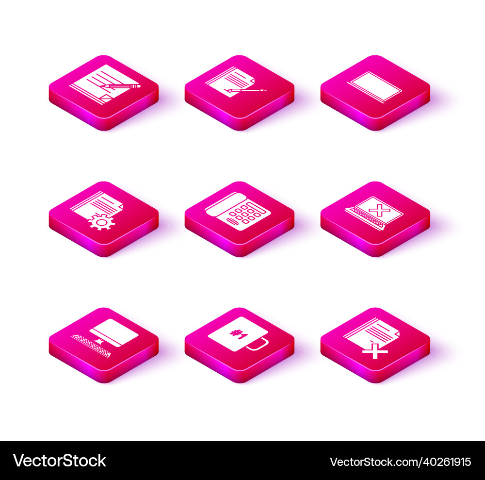 Set computer monitor with keyboard coffee cup Set computer monitor with keyboard coffee cup Vector Image