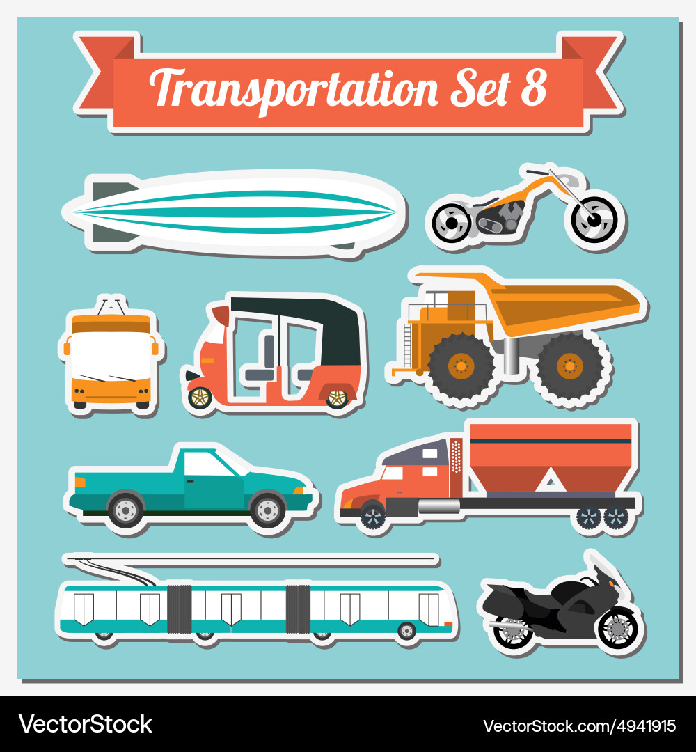 Set of all types transport icon for creating vector image
