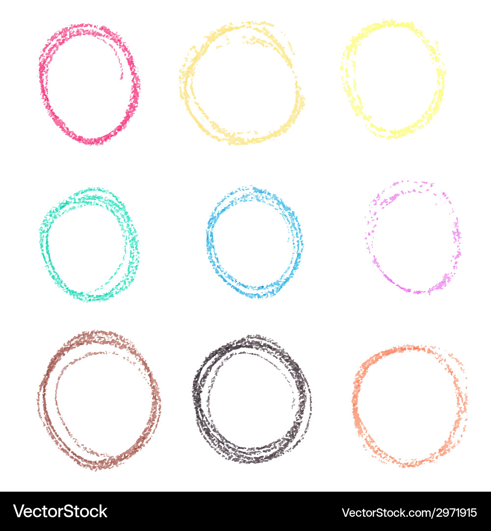 Set of colored spots wax crayon isolated Vector Image
