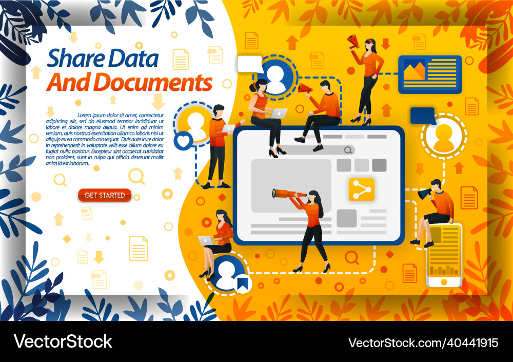 Share data for college and work assignments Share data for college and work assignments Vector Image