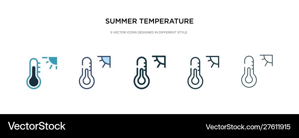 Summer temperature icon in different style two Summer temperature icon in different style two vector image