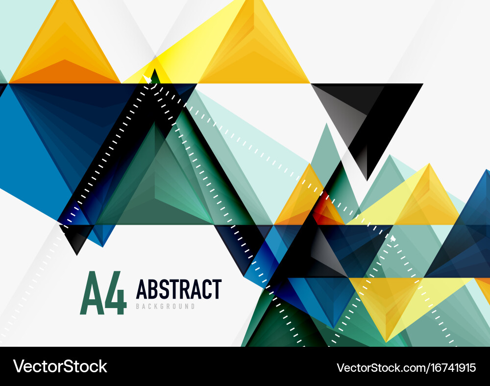 Triangular low poly a4 size geometric vector image