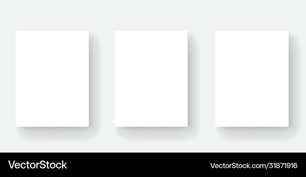 Blank white paper banner sheets with soft shadow Blank white paper banner sheets with soft shadow vector image