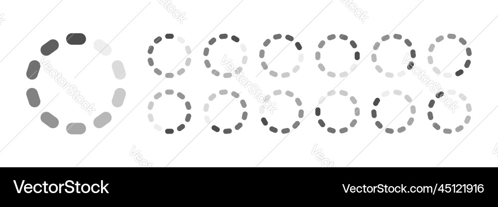 Circular loading buffering icons Circular loading buffering icons vector image