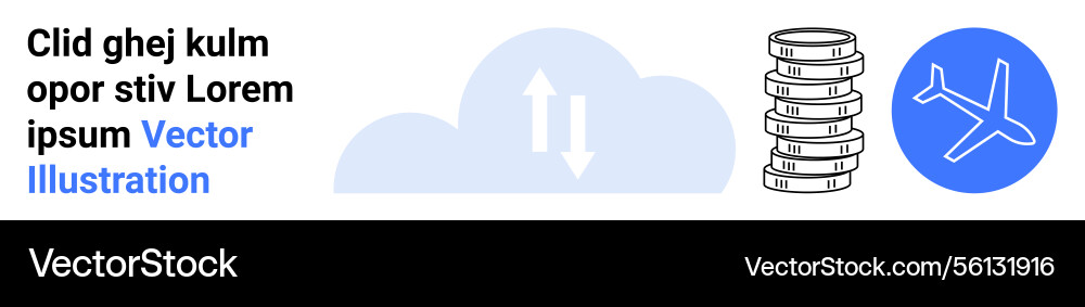 Cloud data transfer with currency stack Vector Image
