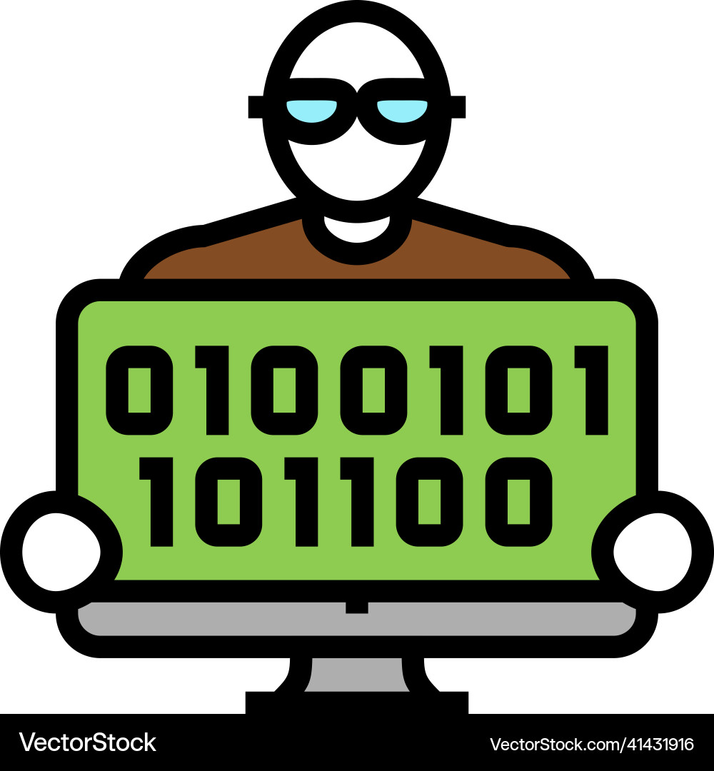 Coder programmer business color icon vector image