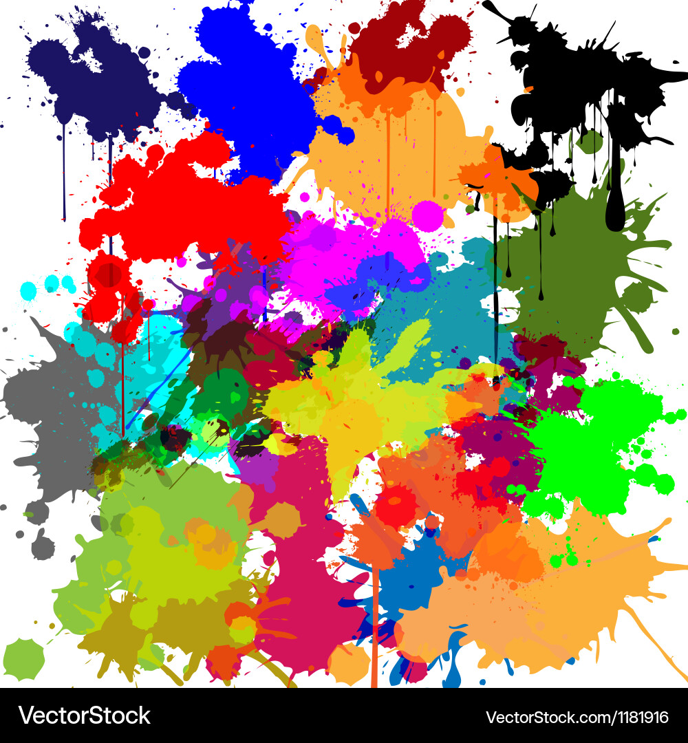 Colorful Ink Splatter Background Vector Image