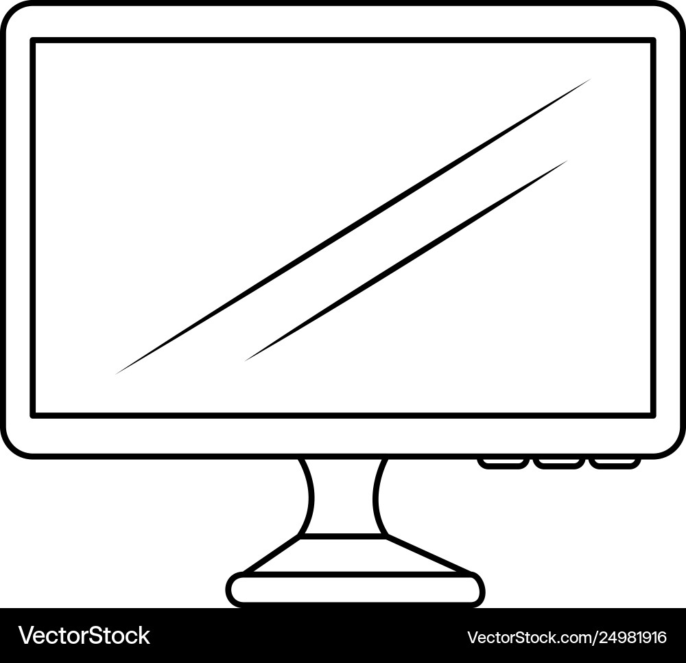 Computer display isolated icon Vector Image