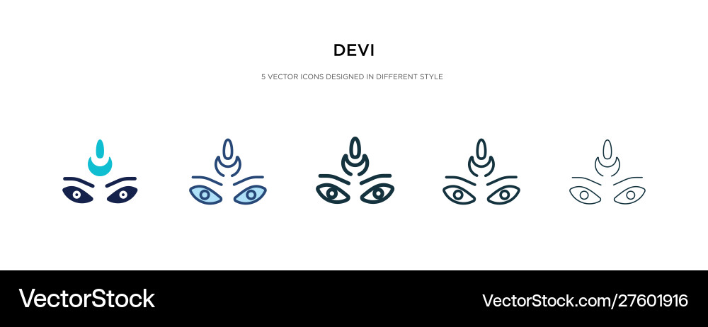 Devi icon in different style two colored vector image