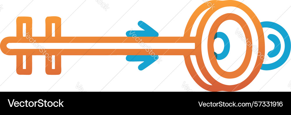 Digital key unlocking data flow and technological vector image