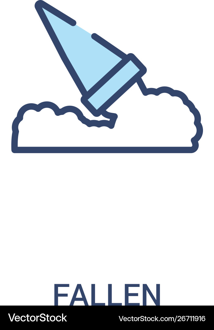 Fallen concept 2 colored icon simple line element Fallen concept 2 colored icon simple line element vector image