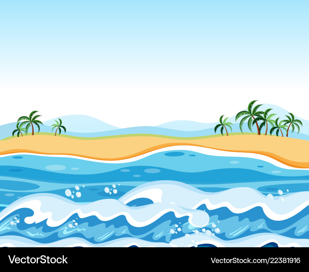 Flat empty beach background Vector Image