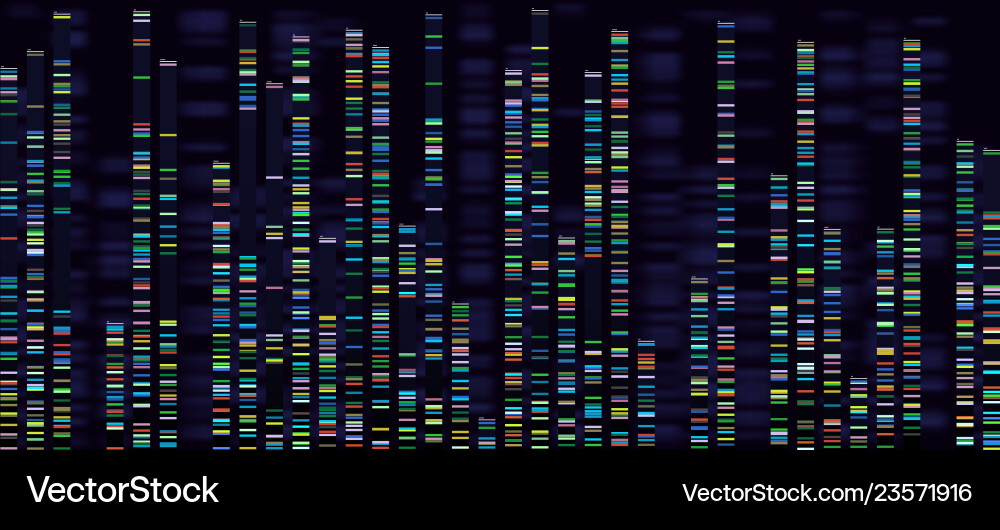 Genomic Data Analysis & Sequencing Vector Image