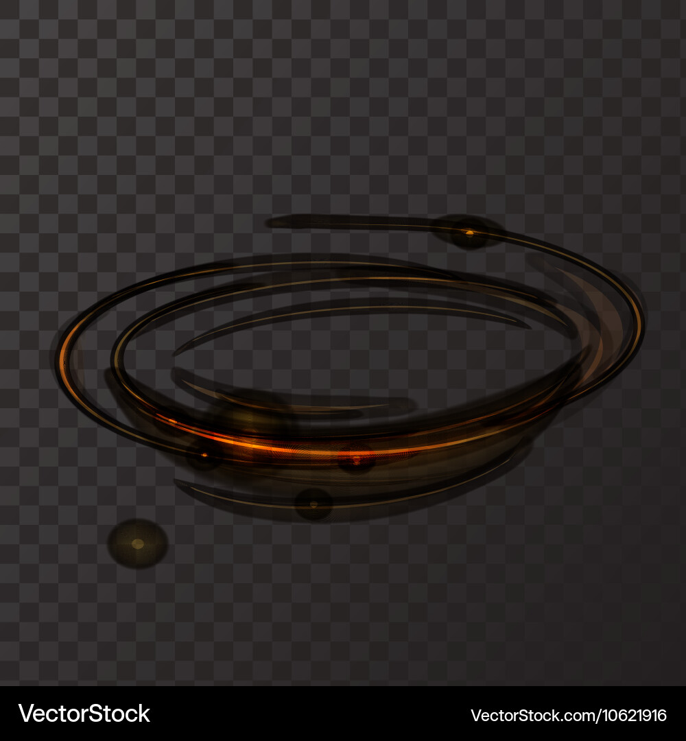 Gold circle light effect glowing fire ring trace Vector Image