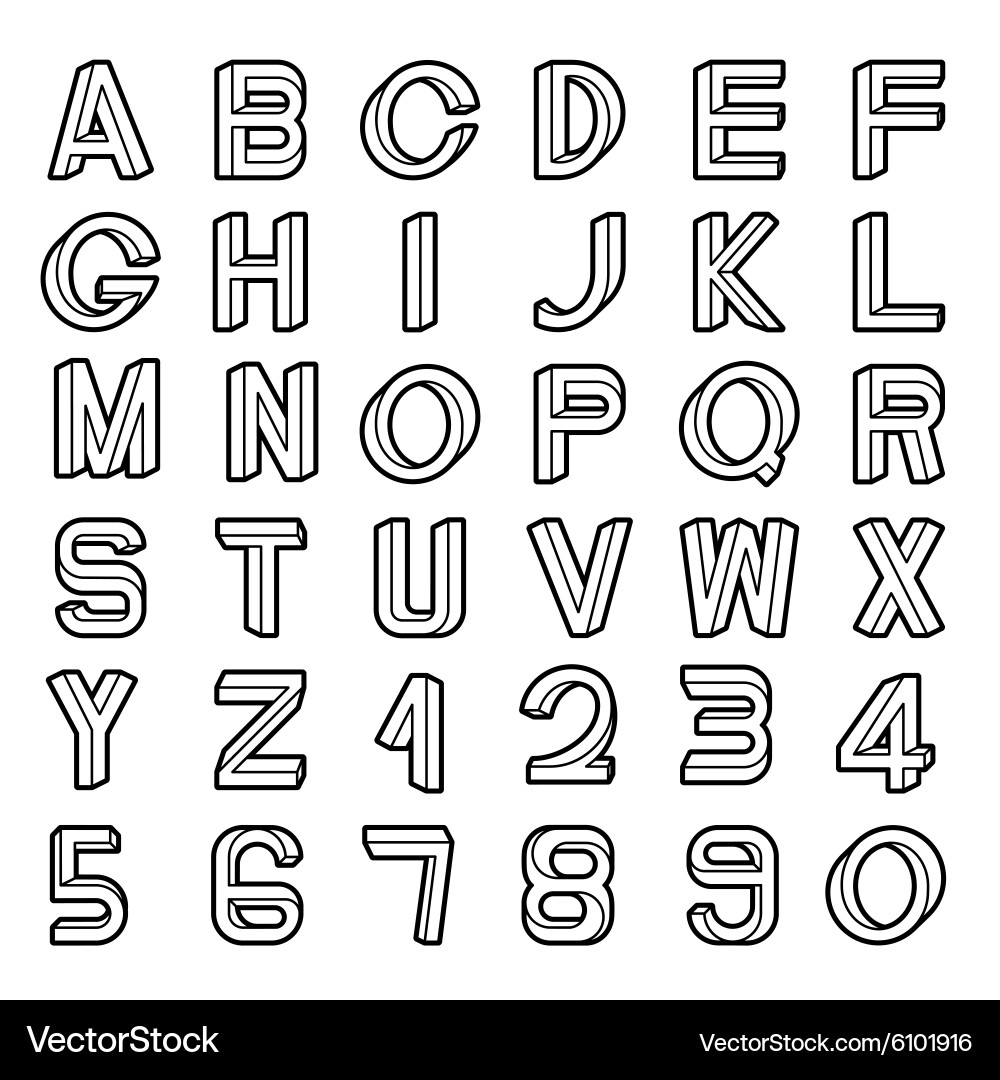 Impossible font set vector image