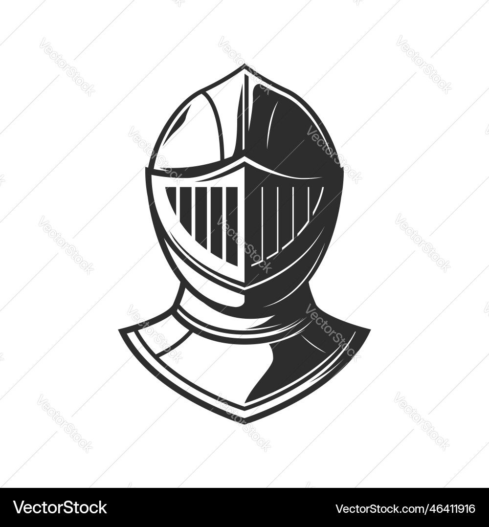 Knight warrior helmet heraldry armor with visor – Royalty-Free Vector |  VectorStock, image size:1000x1078