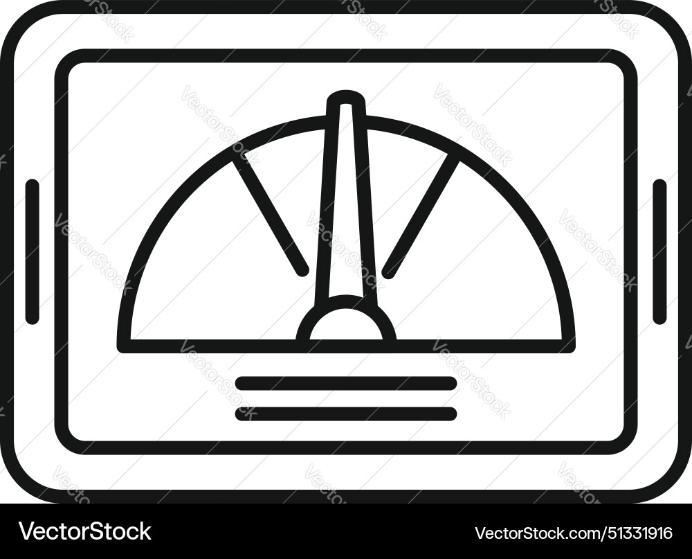 Linear icon of speedometer on digital device Linear icon of speedometer on digital device vector image