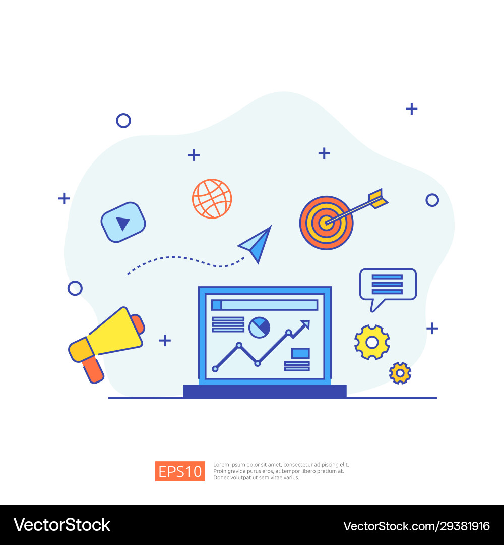 Marketing concept with document data report Marketing concept with document data report vector image
