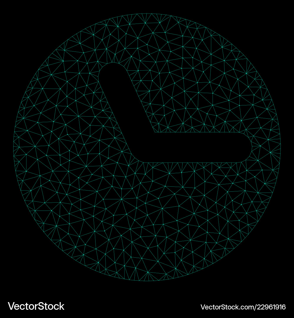 Mesh clock in polygonal 2d style Vector Image