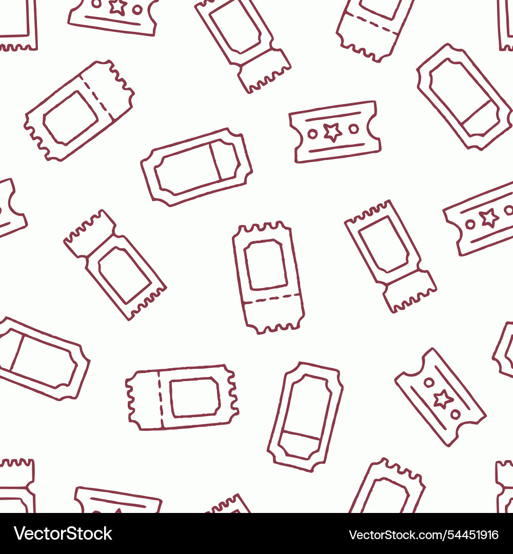 Outline ticket seamless pattern for print Outline ticket seamless pattern for print vector image