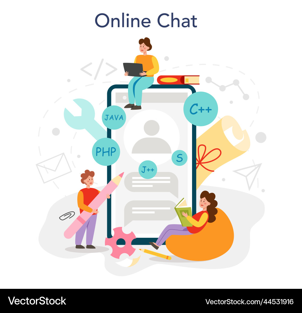 Programming online service or platform Programming online service or platform vector image