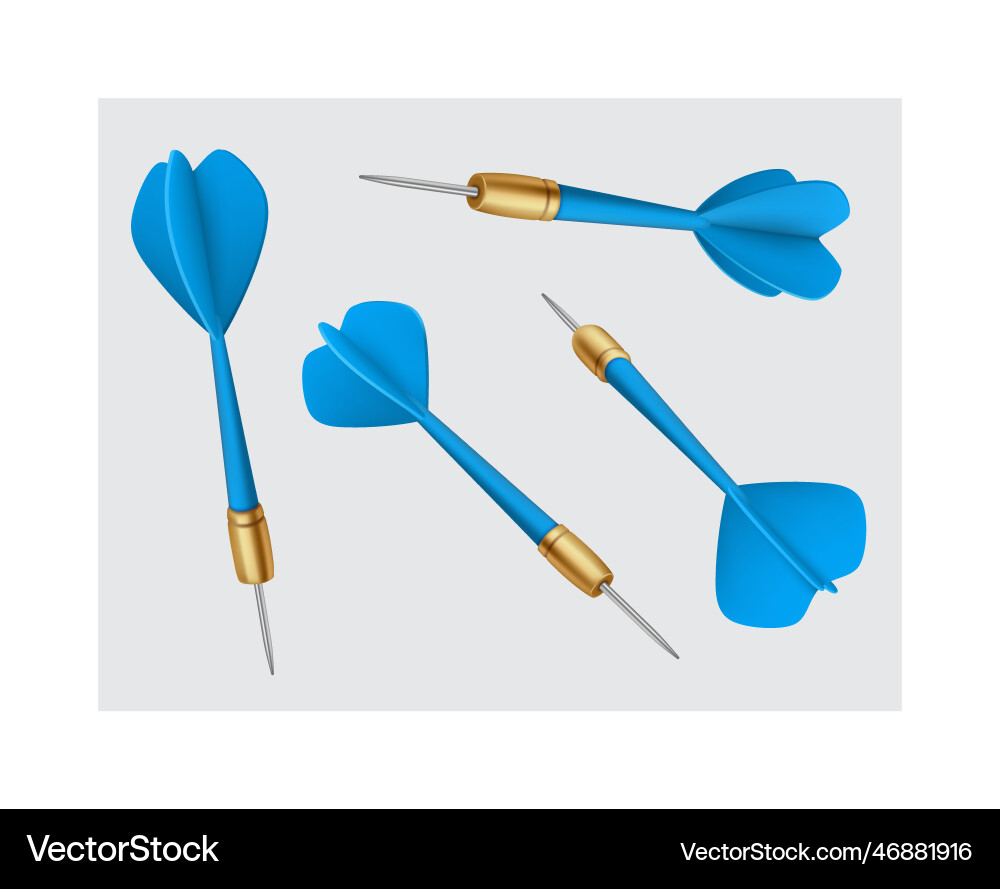 Realistic darts sharp needles for throwing Realistic darts sharp needles for throwing vector image