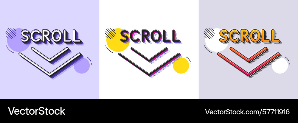Scroll down arrow line icon scrolling screen sign vector image