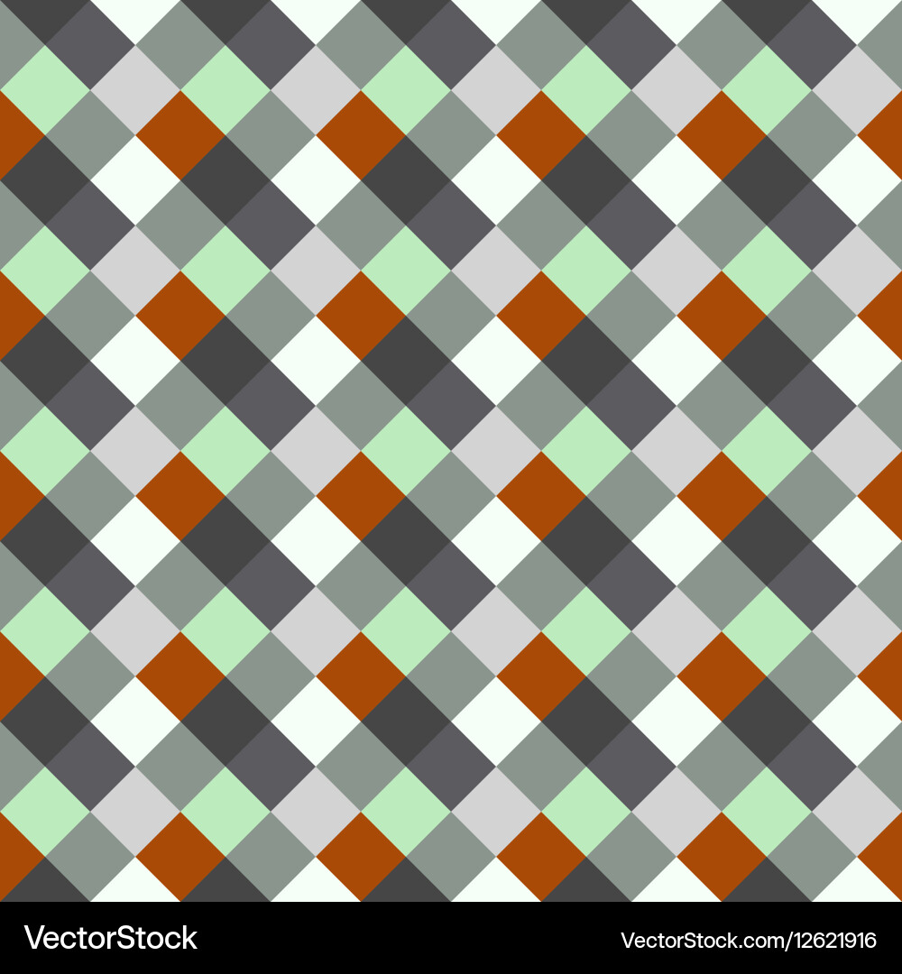 Seamless geometric checked pattern diagonal vector image